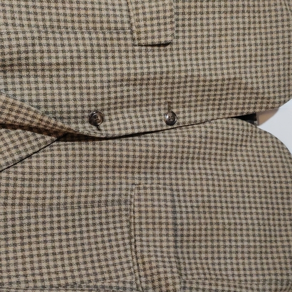 Burberrys Vintage 1970s 1980s brown gingham tailored sport coat 100% Pure Wool - Picture 6 of 17